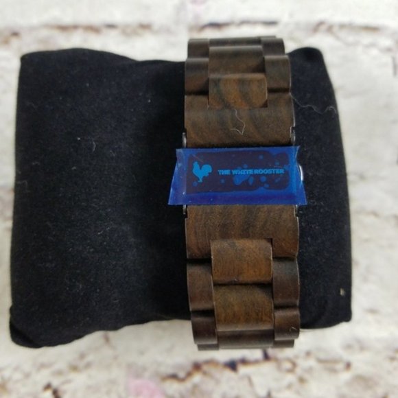 Buckeye Wood Watch White Rooster Groom Father Gift Minimalist Neutral Preppy New - Picture 7 of 8